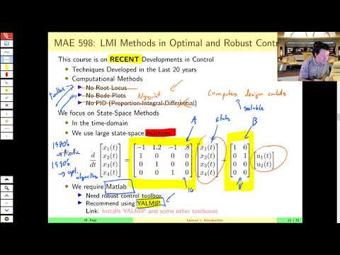 MAE509 (LMIs in Control): Lecture1, part B - Overview of the Course