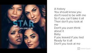 Don't you look at me star lyrics