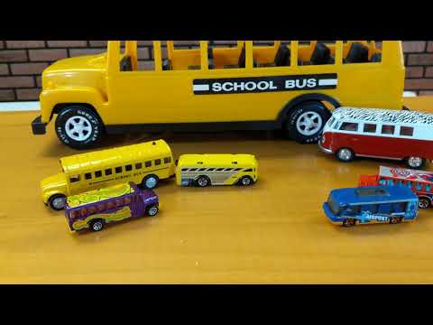 Collection of Hot Wheels School bus and Yellow School Bus in Play Doh Video