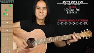 I Don&#39;t Love You Acoustic Guitar Cover My Chemical Romance 🎸|Tabs + Chords|