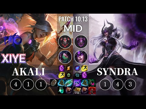 DMO xiye Akali vs Syndra Mid - KR Patch 10.13
