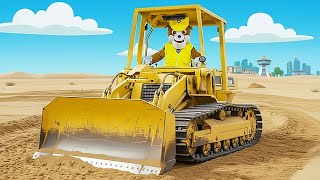 Paw Patrol Rubble and the Assistant Works on His Digger a Funny  Family Video
