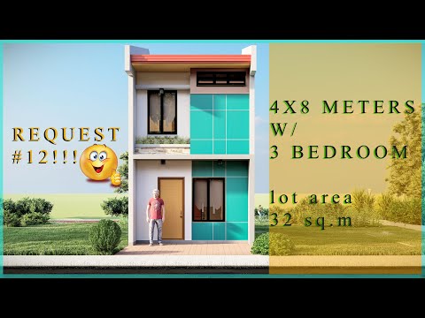 4X8 METERS TWO STOREY SMALL HOUSE DESIGN W/ 3 BEDROOM (REQUEST #12)