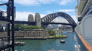 P&O Cruises Pacific Adventure Balcony View From Deck 9, Cabin Number 9625 On Embarkation Day, Sydney