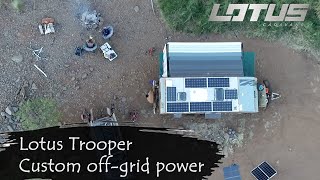 Lotus Trooper total off-grid Redarc solar setup