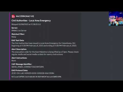 EAS 4202: Local Area Emergency For Columbiana OH (Evacuation Order Lifted)