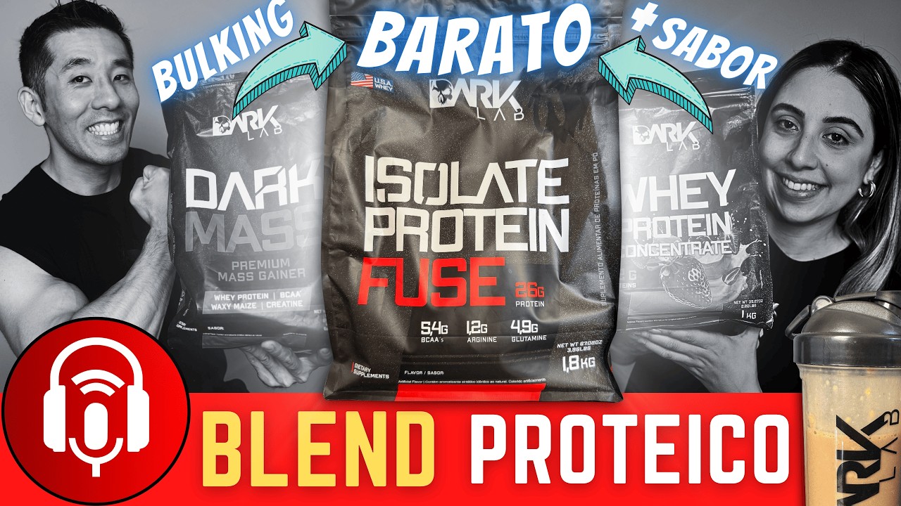 Miniatura da avaliação em vídeo de Whey Protein Dark Lab Isolate Fuse Morango 900g Preto