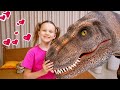Baby Dinos Giant T Rex Morning Routine With Stephi Feeding Caring