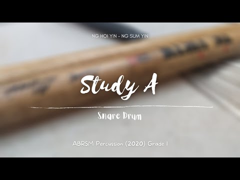 ABRSM Percussion 2020 Grade 1 - Snare Drum Study A