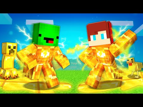 JJ and Mikey Became GOLDEN FLASH in Minecraft - Maizen