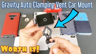 Retractable Gravity Auto-Clamping Car Mount Phone Holder- One Hand Operation
