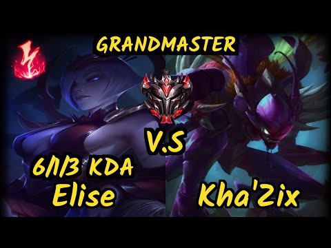 Tay (ELISE) vs KHA'ZIX - 6/1/3 KDA JUNGLE GAMEPLAY - BR Ranked GRANDMASTER