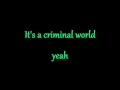 Simple Minds - Criminal World lyrics