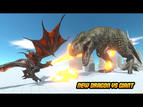 NEW DRAGON vs GIANT T-REX - Animal Revolt Battle Simulator