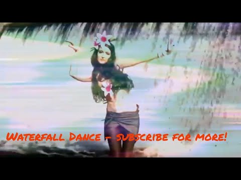 Girl Free-Dancing in a Waterfall to the music of Indus Rush Himalayan Suite/Waterfall Dance