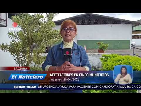 Lluvias afectan viviendas y vías en Táchira - El Noticiero emisión meridiana 28/04/26