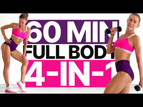 60 MIN BEST FULL BODY WORKOUT AT HOME🔥Functional HIIT (Bodyweight Cardio, Dumbbells, Pilates, Yoga)