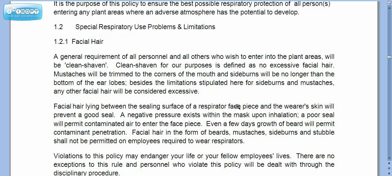 Sample Safety Manual or Safe Work Template