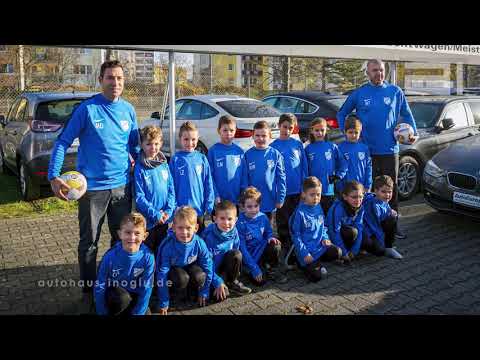 Die G1 Bambinis des VFB Ginsheim zu Besuch im Autohaus Inoglu.
