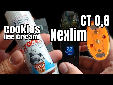 REVIEW LIQUID CRACKZ ICE COOKIES ICE CREAM SALT NIC DI POD OXVA NEXLIM PAKAI CT 0,8