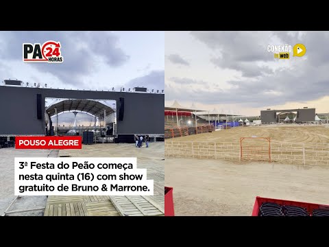 Vídeo: 3ª Festa do Peão começa nesta quinta (16) com show gratuito de Bruno & Marrone.