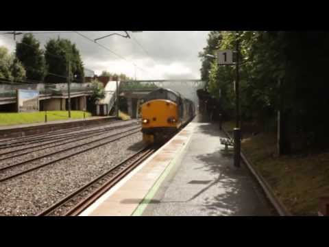 (HD) Heavy Thrash Clag DRS 37608+607 Slow Line Longbridge! 6M56 Berkeley - Crewe flasks 29/07/13