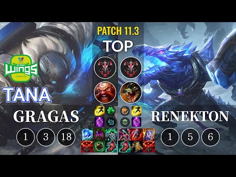 JAG TaNa Gragas vs Renekton Top - KR Patch 11.3
