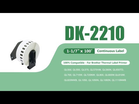 Brother DK-2210 Compatible Continuous Labels DK2210 Labels 1-1/7" x 100'