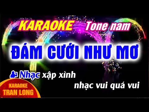 Đám cưới như mơ Karaoke | Tone nam rê thứ (Dm)