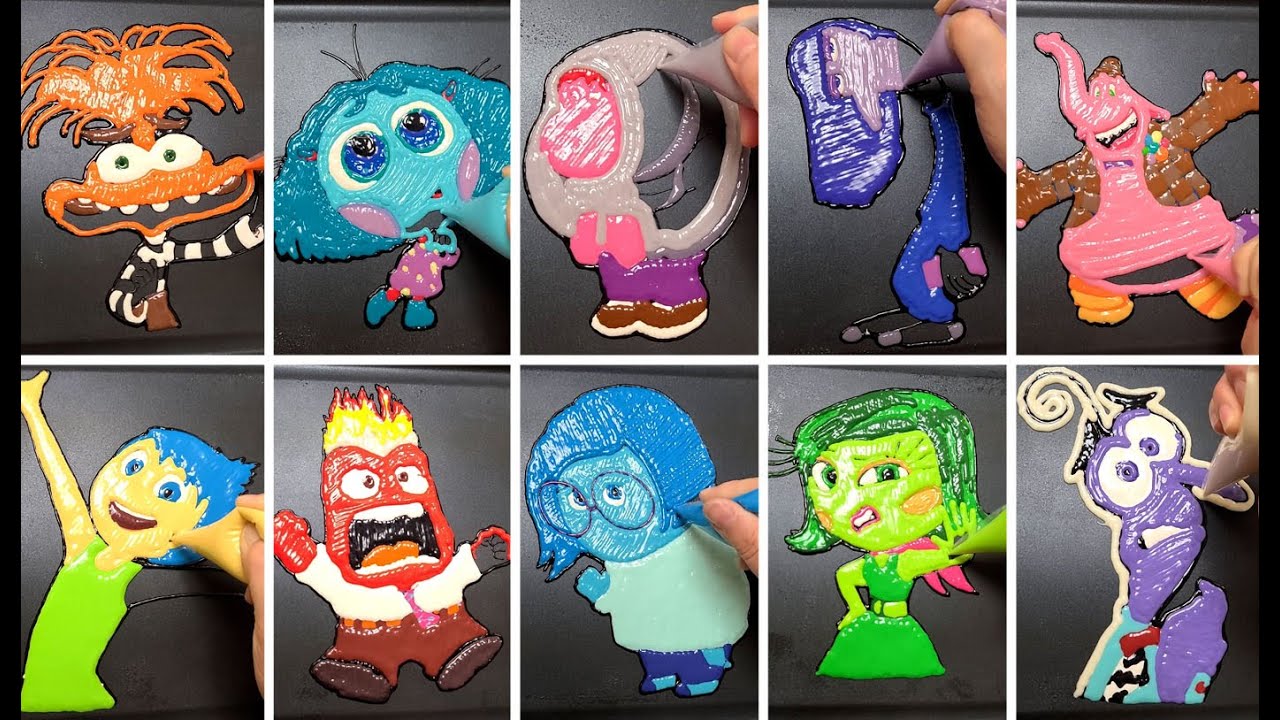 Making Inside Out: All Characters Pancake art challenge (Anxiet, Envy, Joy, Anger, Sadness...)