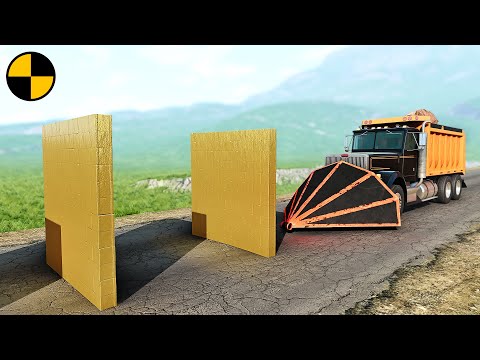 Cars vs Golden Brick Walls 😱 BeamNG.Drive