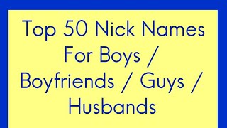 Nicknames For Boys In English 免费在线视频最佳电影电视节目 Nicknames For Boys In English 免费在线视频最佳电影电视节目