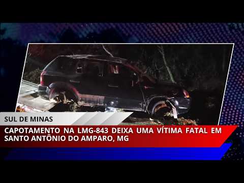 Capotamento na LMG-843 deixa uma vítima fatal em Santo Antônio do Amparo, MG