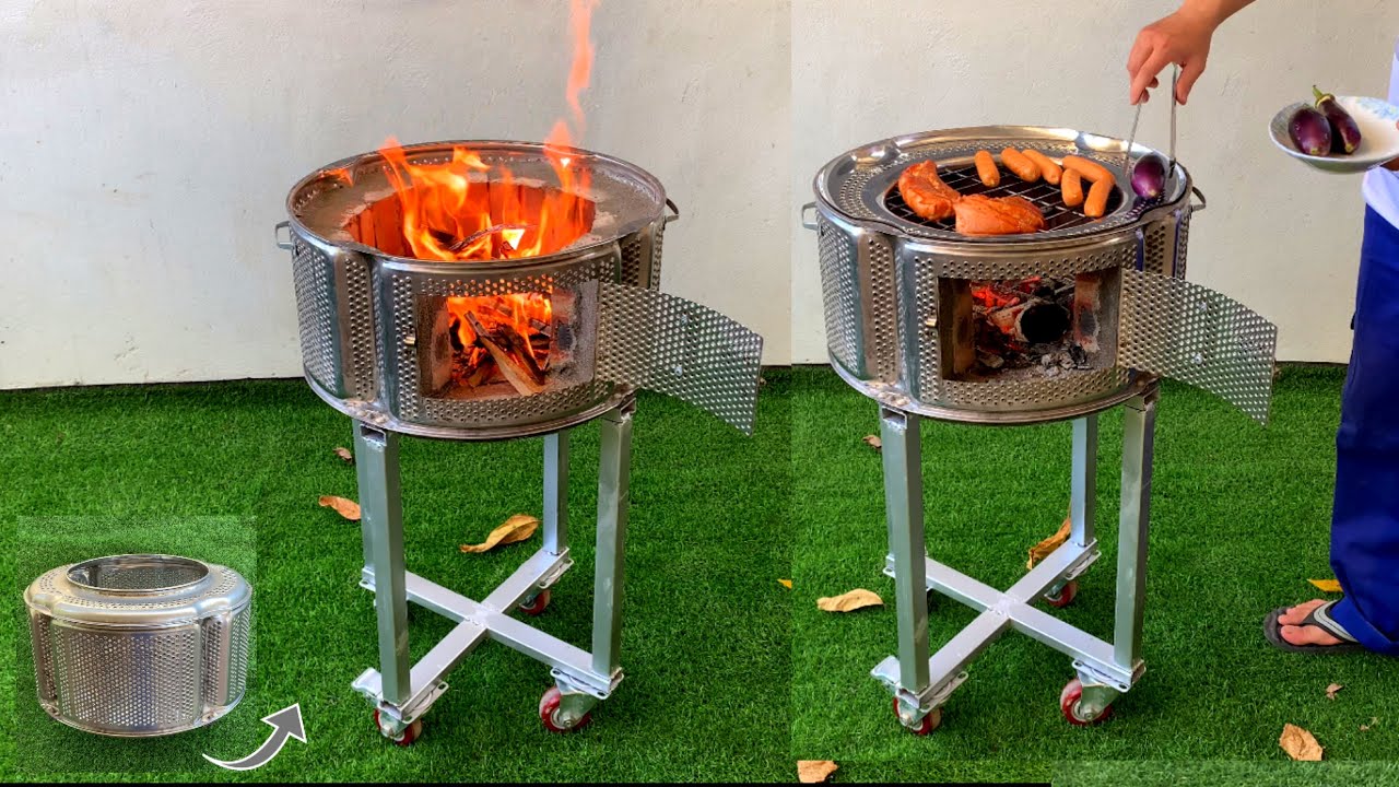 Creative ideas for ovens from cement and old washing machine drum