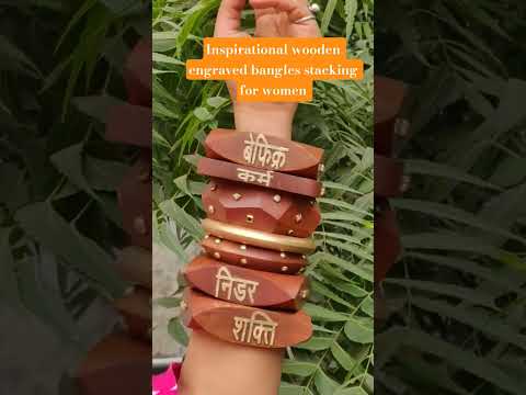 Brown devi handicrafts stack - 7 pcs wooden kada set