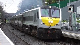 preview picture of video 'NIR 201 Class Locomotive 209 + Enterprise Train - Killester, Dublin'