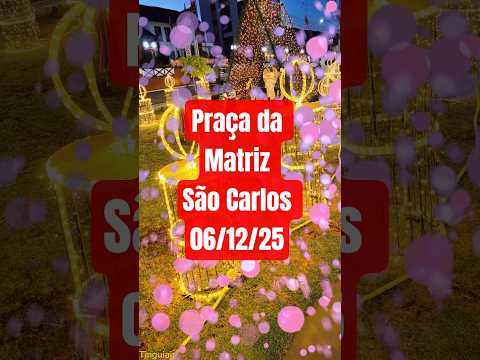 Decorações natalinas na praça da Matriz em São Carlos SC(imagens aéreas de drone)