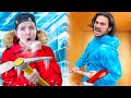 ESCAPING 100 Layers Of ICE Vs CARDBOARD