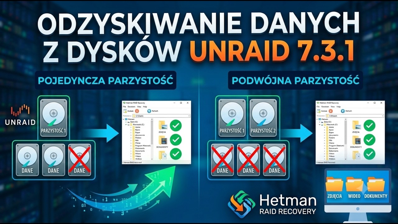 Jak odzyskać dane z Unraid 7.3.1 | Single i Dual Parity