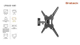 Economical Full-Motion TV Wall Mount | LPA68-441 | Brateck