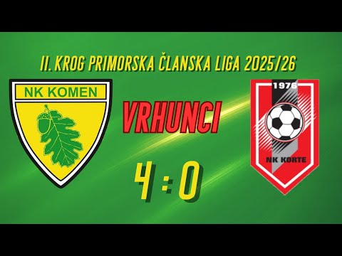 Komen : Korte | vrhunci tekme | 11. krog Primorska članska liga 2025/26 | 23.11.2025
