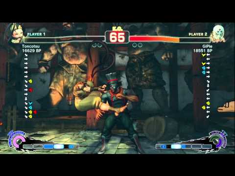 GiPie [Fuerte] vs Toncotsu [Ibuki] SSF4 Japanese Online Ranked Matches - TRUE-HD