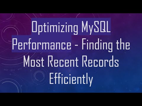 Optimizing MySQL Performance - Finding the Most Recent Records Efficiently