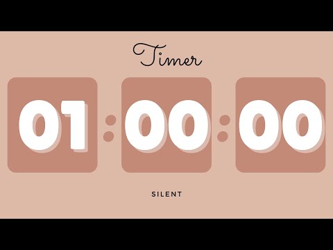 🍄‍🟫 1 Hour Silent Timer with Cute Ending Alarm | Pastel Brown Timer