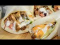 The Best Homemade Pita Bread Shawarma Sauce Chicken Shawarma Wrap And Shawarma Plate
