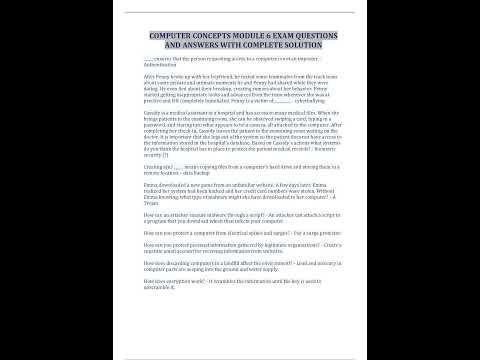 COMPUTER CONCEPTS MODULE 6 EXAM QUESTIONS AND ANSWERS WITH COMPLETE SOLUTION