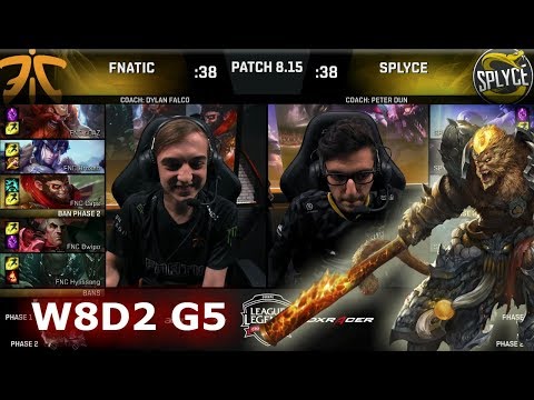 Fnatic vs Splyce | Week 8 Day 2 S8 EU LCS Summer 2018 | FNC vs SPY W8D2