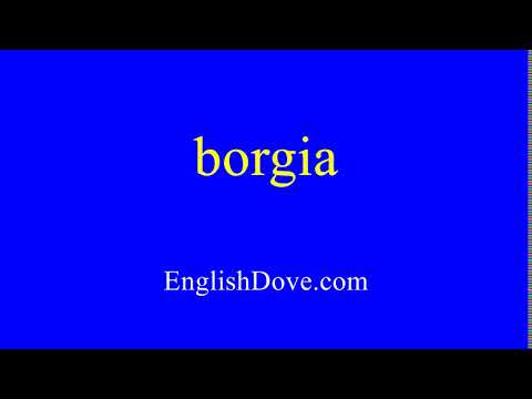 How to pronounce borgia in American English