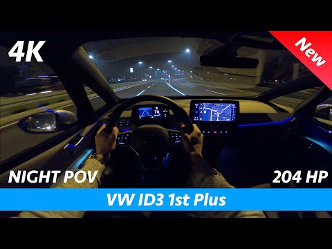 Volkswagen ID3 1st Plus 2021 - Night POV test drive in 4K | Adaptive Matrix LED iQ Headlights