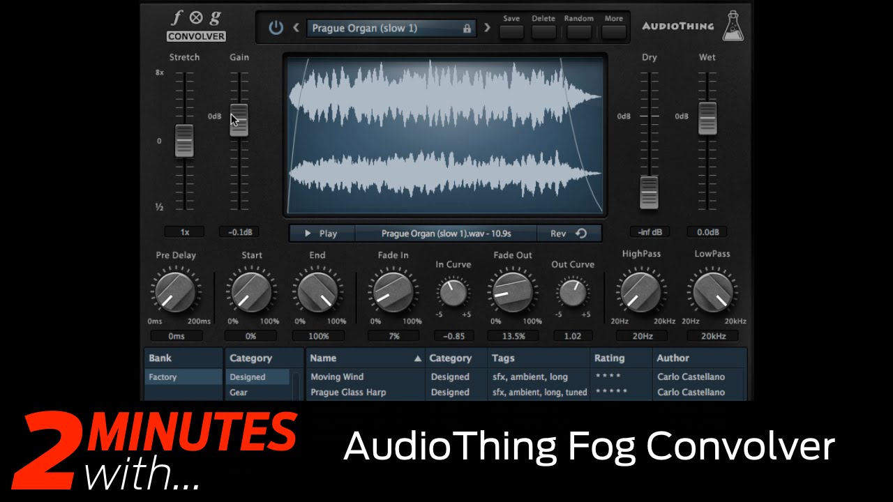 AudioThing Fog Convolver VST/AU plugin in action - YouTube